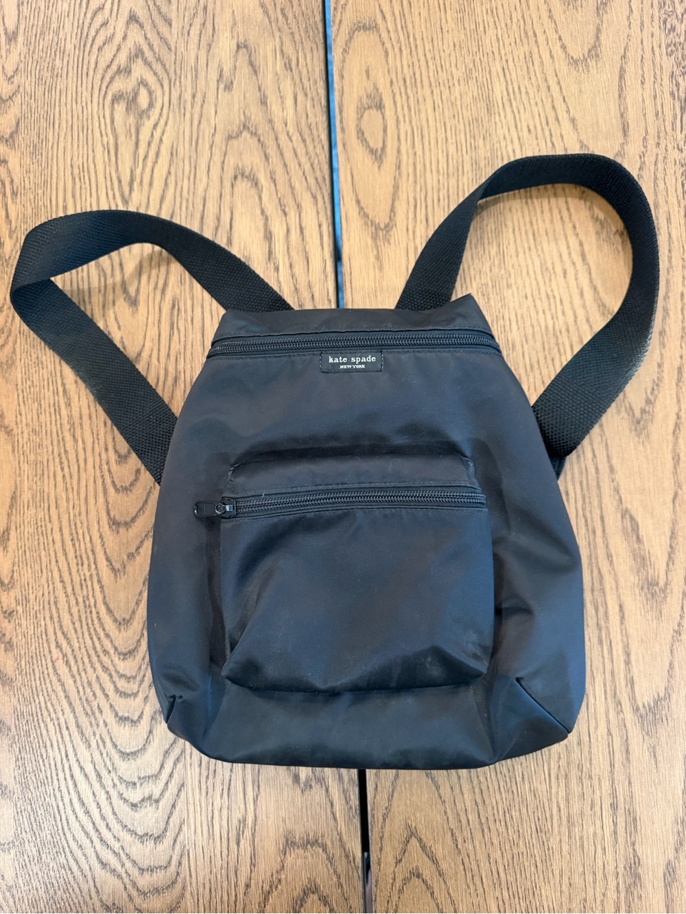 kate spade Vintage Black Nylon Mini Backpack with Front Pocket